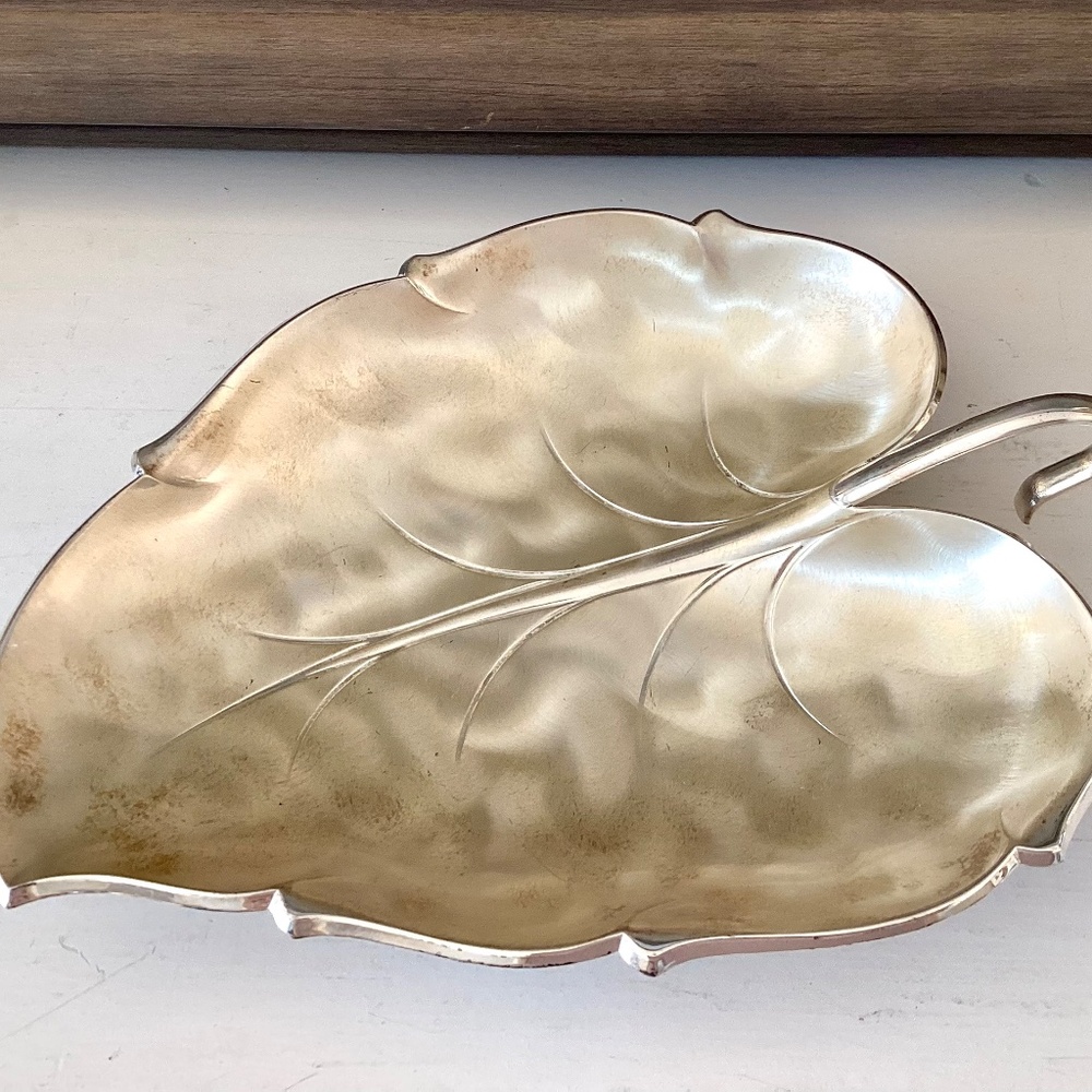 Caravelle by Hoka tarnish resistent silver plate Silver Leaf tray west Germany - Picture 4 of 11